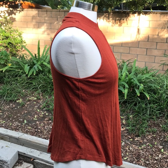 We the free keyhole high neck top rust color - Picture 2 of 5